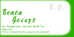 beata geiszt business card